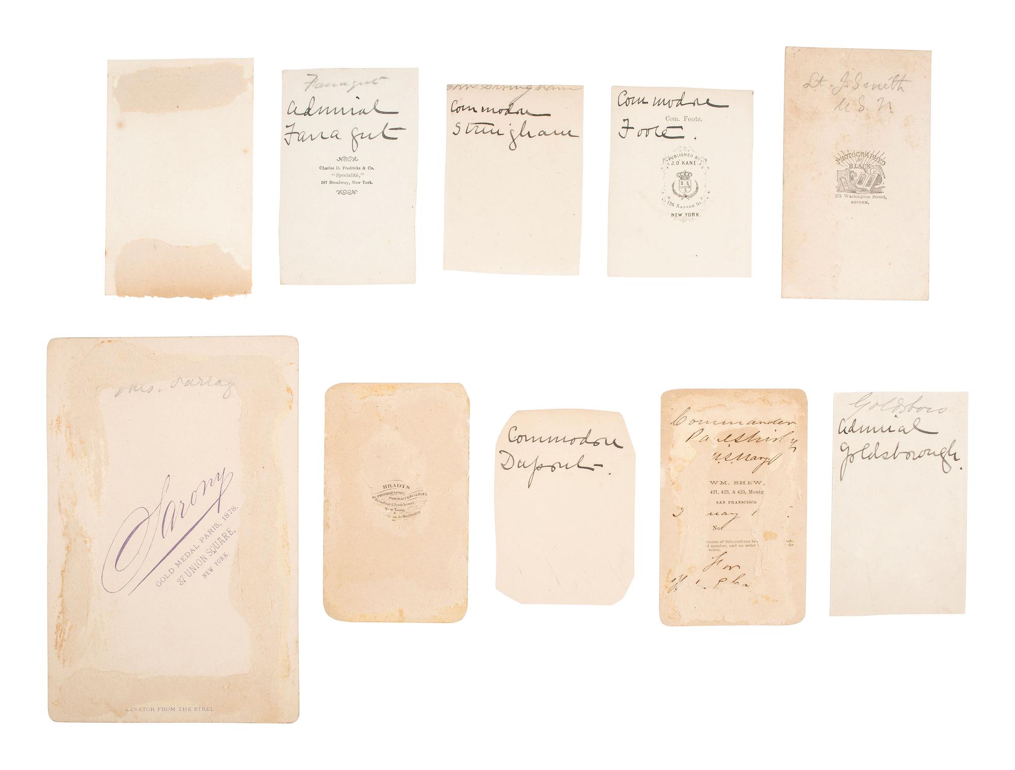 [CIVIL WAR - DEPARTMENT OF THE GULF - NAVY]. 32 CDVs of Union officers serving in the Department of the Gulf and the Navy, incl. General Edwin Griffin Beckwith and Lieutenant Joseph B. Smith, KIA aboard the frigate Congress .