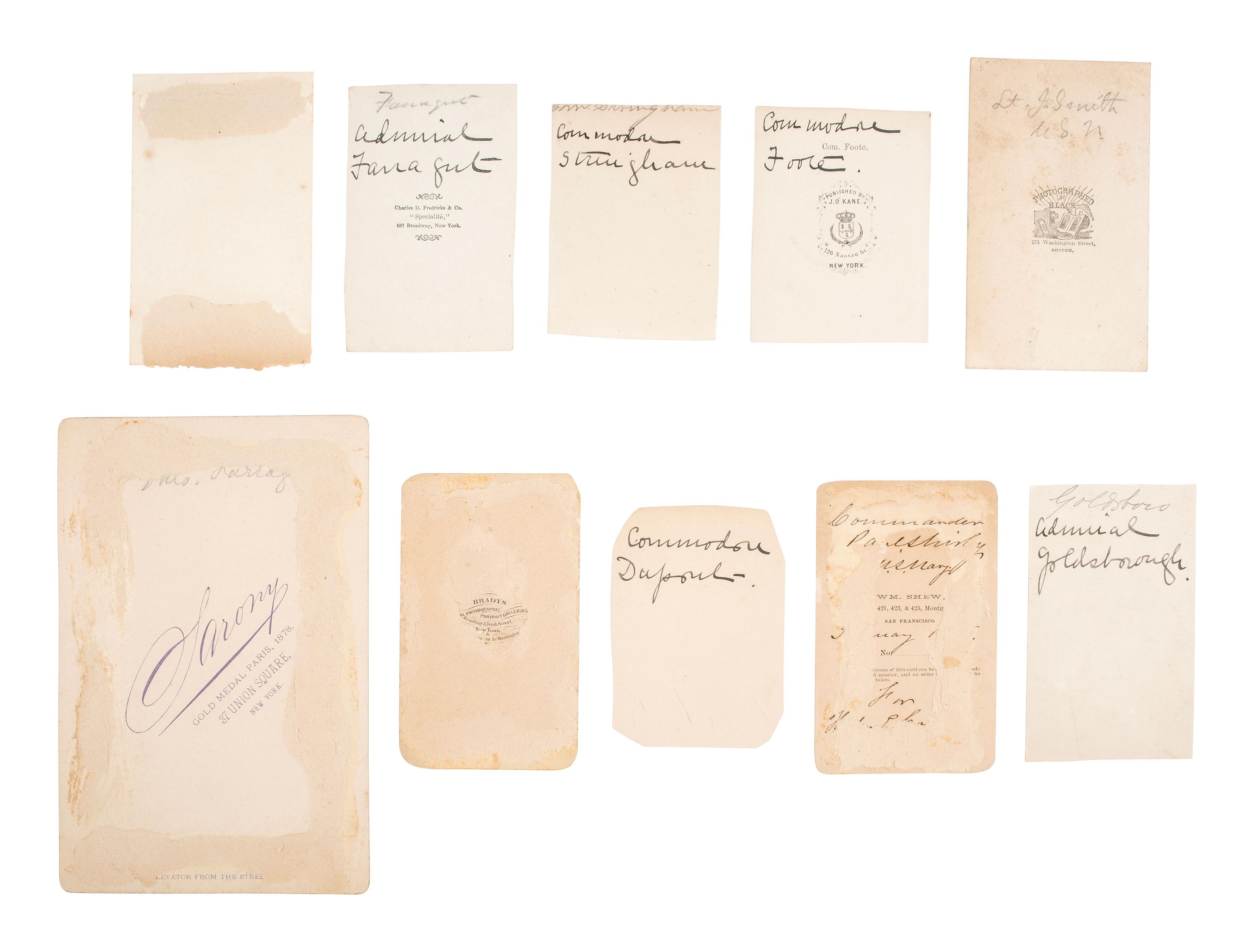 [CIVIL WAR - DEPARTMENT OF THE GULF - NAVY]. 32 CDVs of Union officers serving in the Department of the Gulf and the Navy, incl. General Edwin Griffin Beckwith and Lieutenant Joseph B. Smith, KIA aboard the frigate Congress .