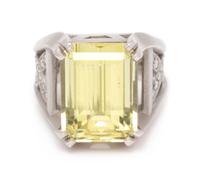 A Platinum, Beryl and Diamond Ring, Kieselstein-Cord, Circa 1998, 16.60 dwts.