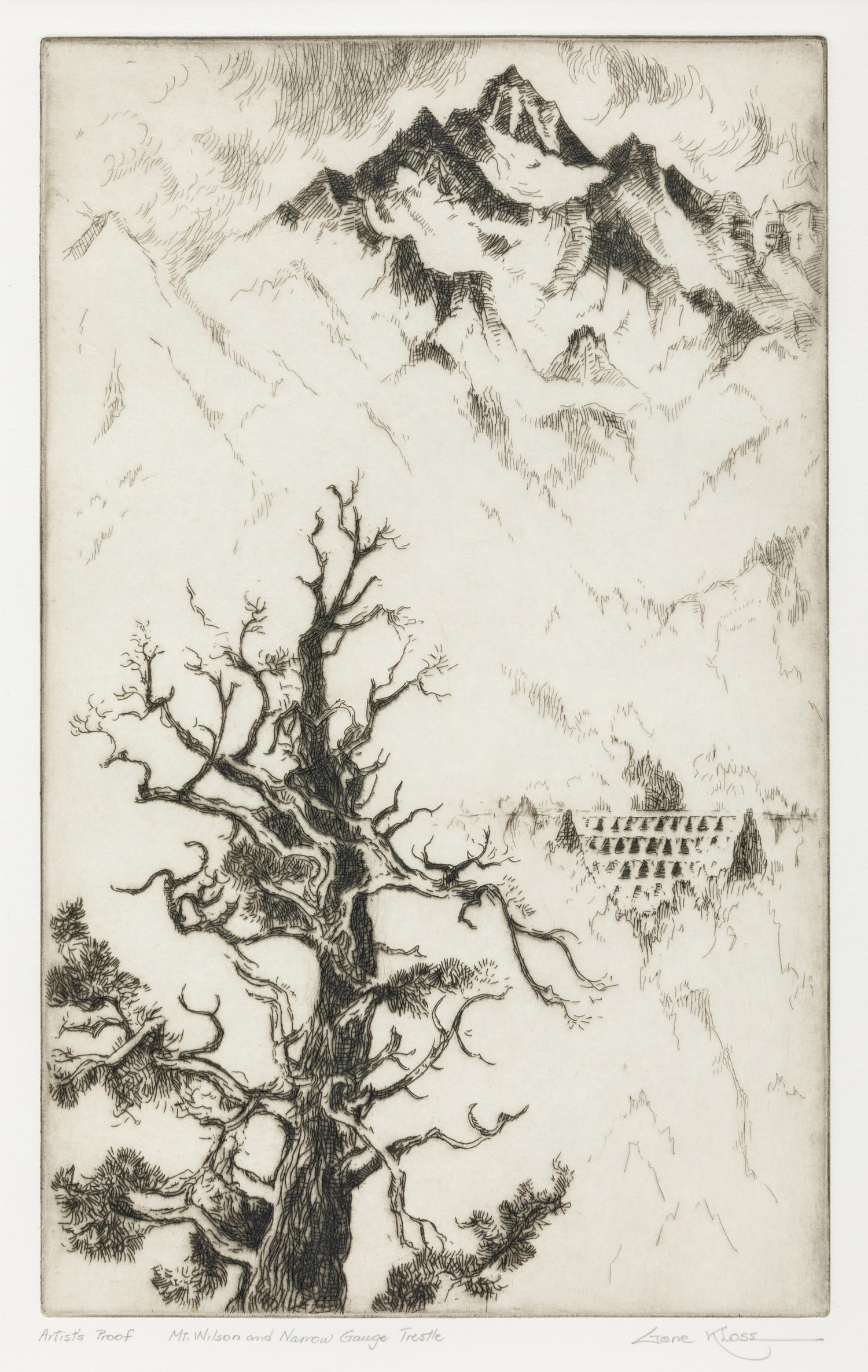 Mt. Wilson and Narrow Gauge Trestle , Artist's Proof