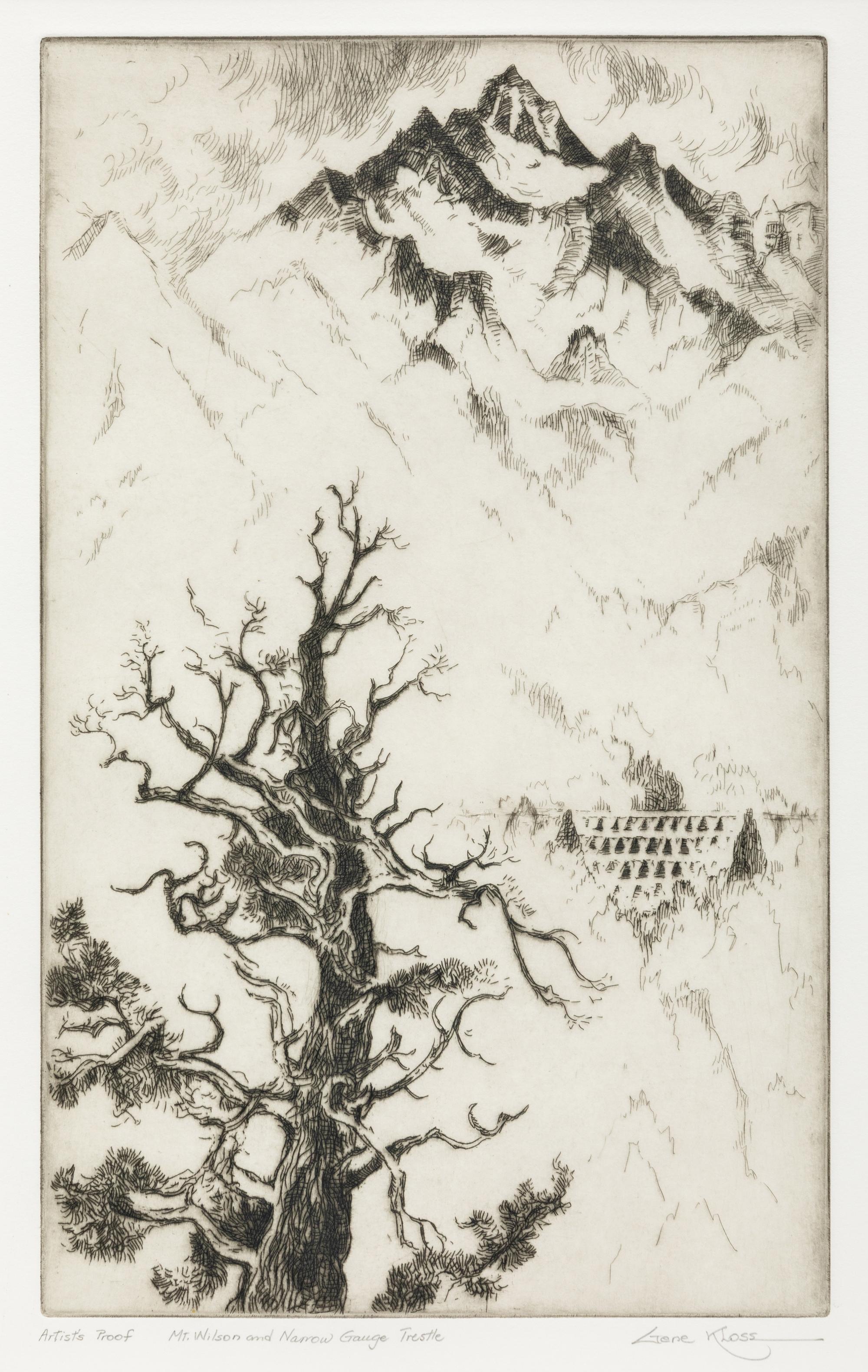 Mt. Wilson and Narrow Gauge Trestle , Artist's Proof