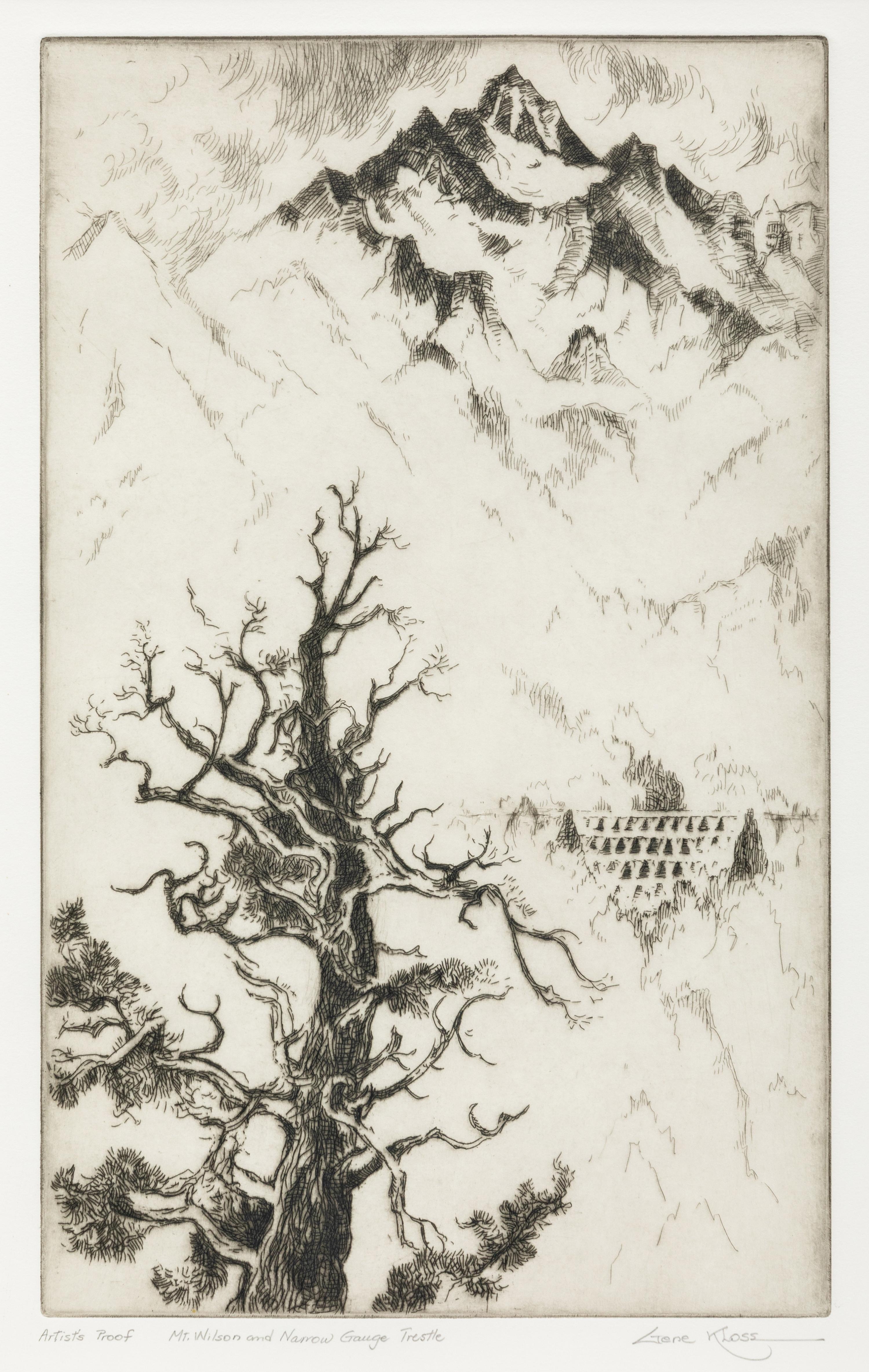 Mt. Wilson and Narrow Gauge Trestle , Artist's Proof