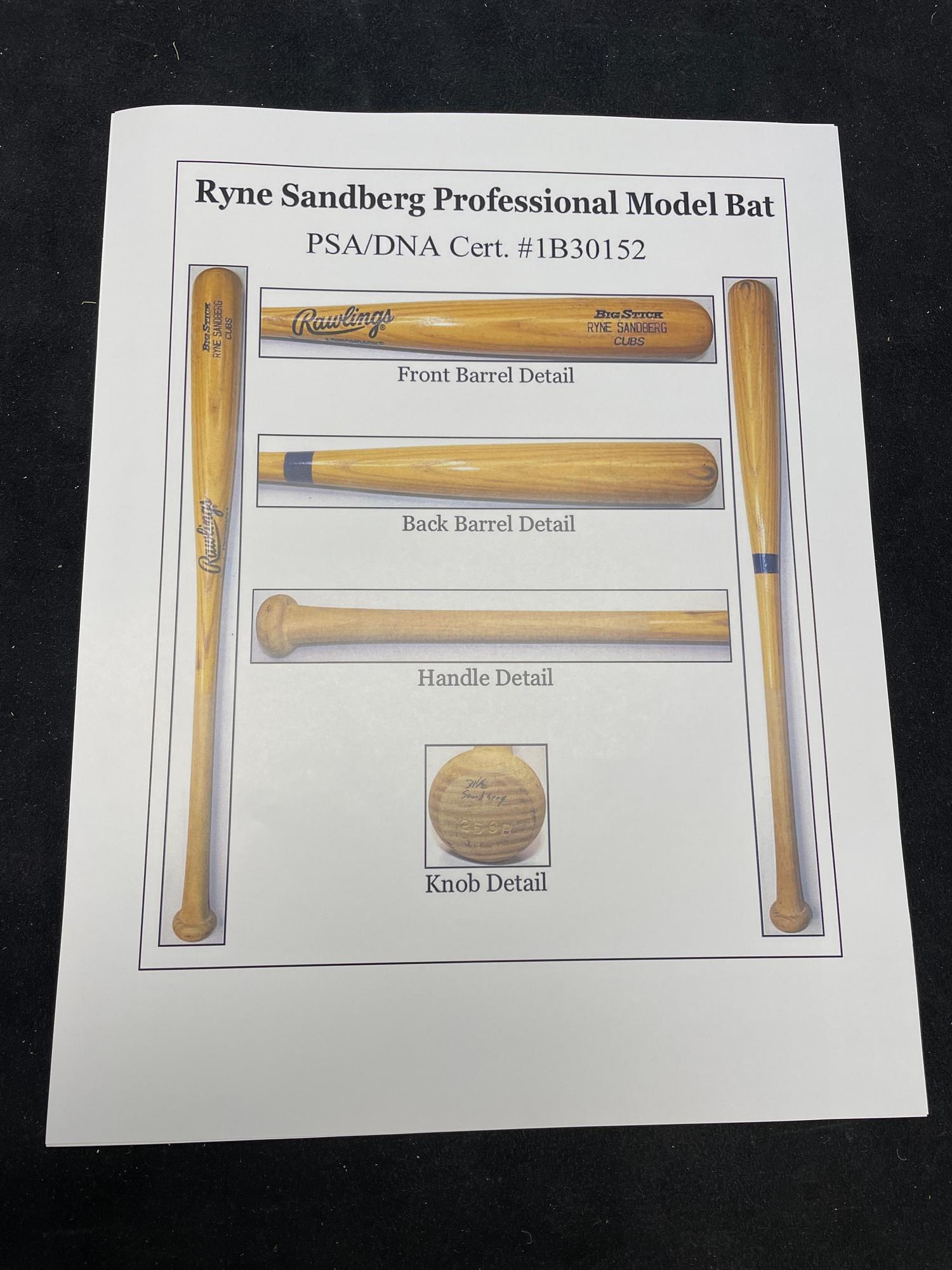 A Ryne Sandberg Authentic 1994 Professional Model Bat (PSA Certified),