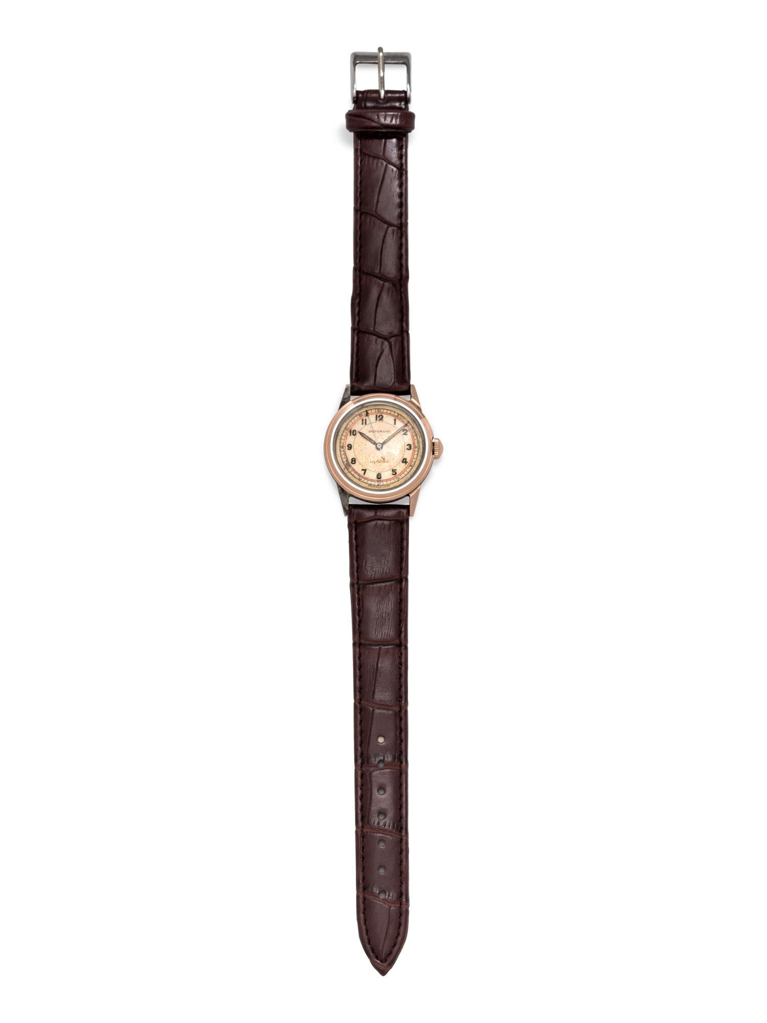 Movado, Stainless Steel and Pink Gold Wristwatch
