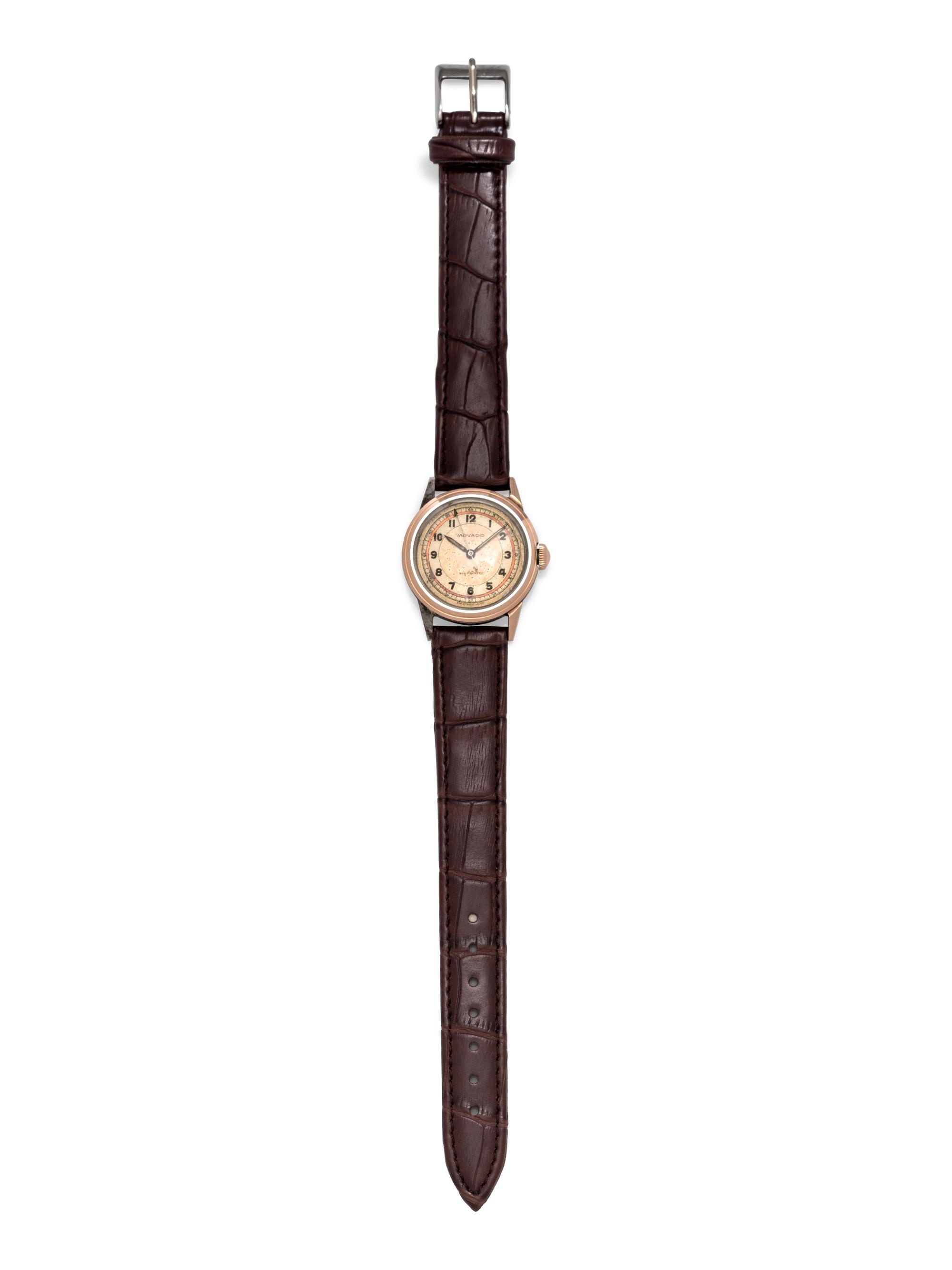 Movado, Stainless Steel and Pink Gold Wristwatch
