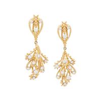 YELLOW GOLD AND DIAMOND DROP EARRINGS