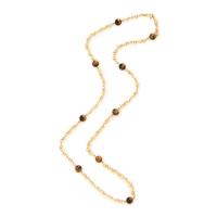 Tiger's Eye and Yellow Gold Necklace