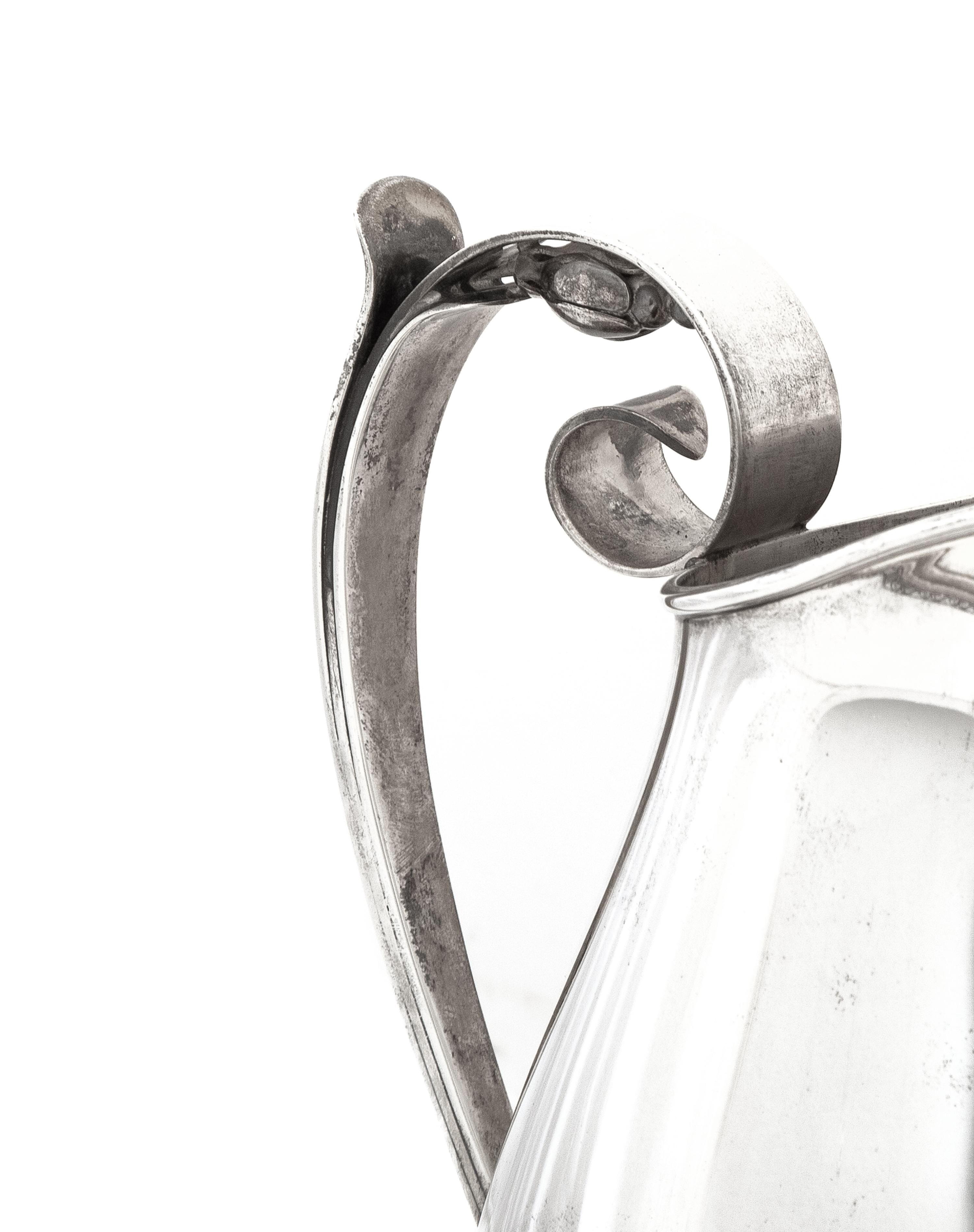 An American Silver Water Pitcher and Serving Tray in the Jensen Manner