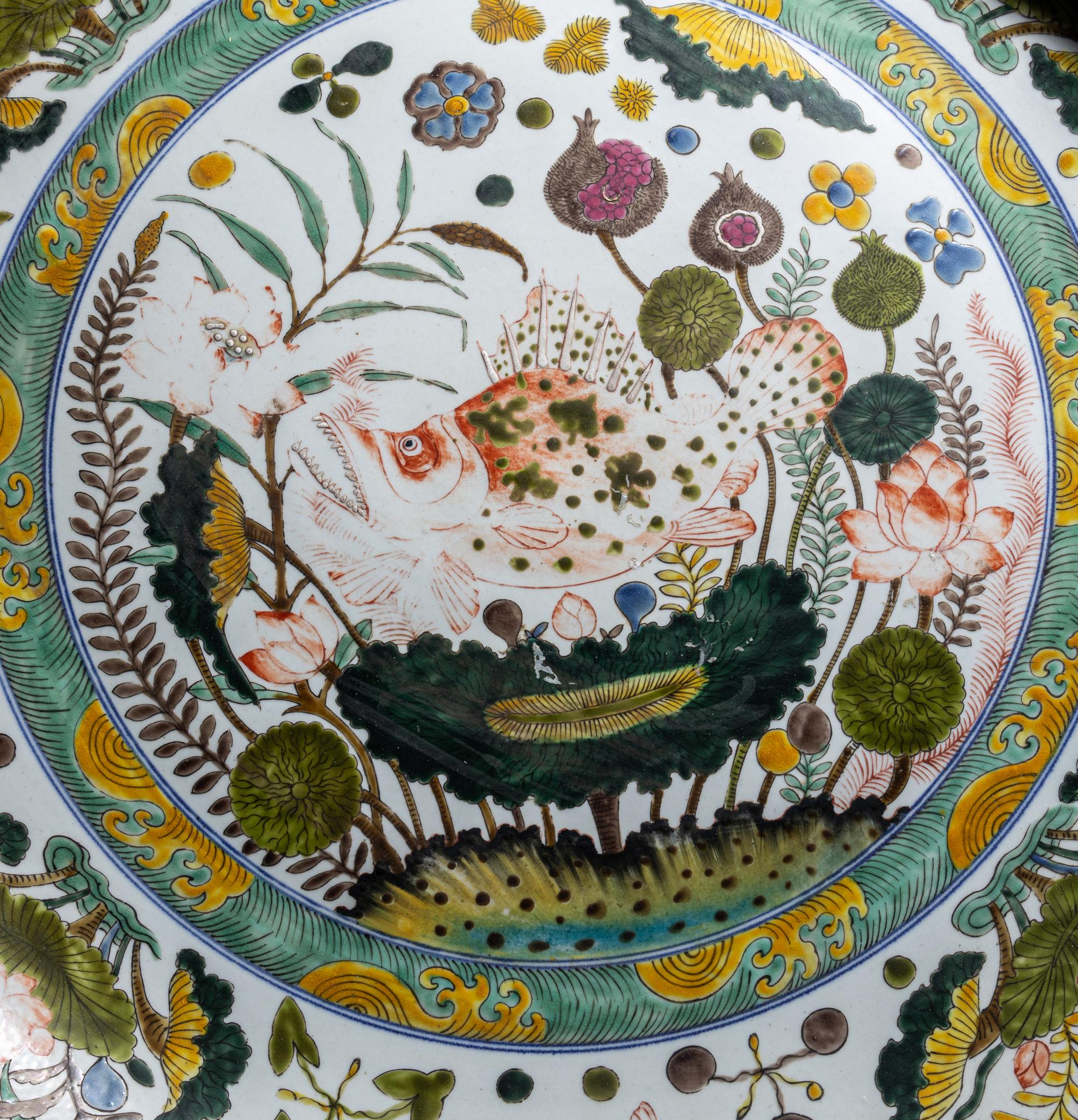 A Large Chinese Famille Verte Porcelain Charger
