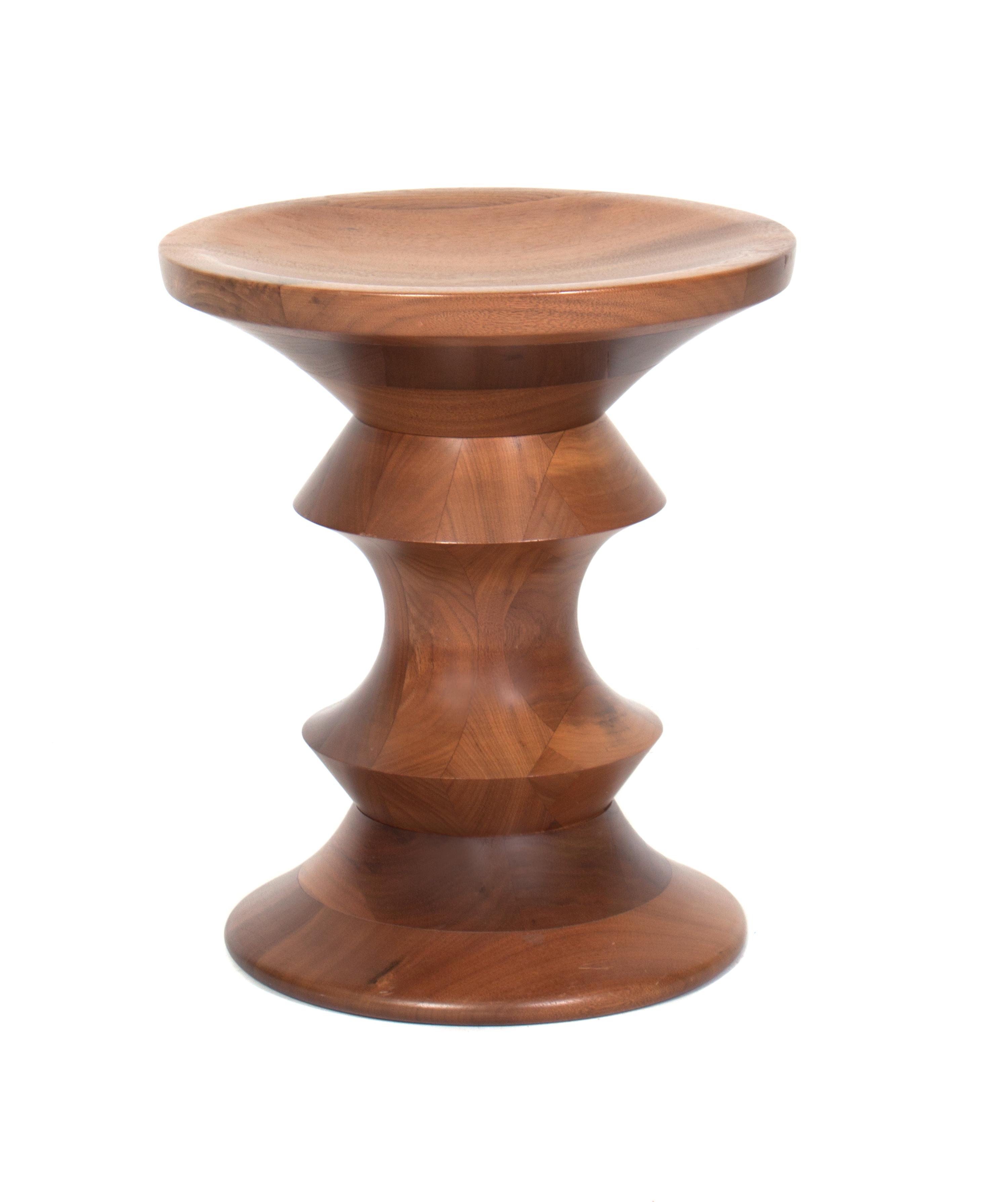 An American Walnut Time Life Stool Height 15 inches. — CHARLES AND RAY EAMES