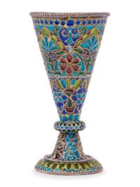 A Russian Plique-à-Jour Enameled Cordial Stem