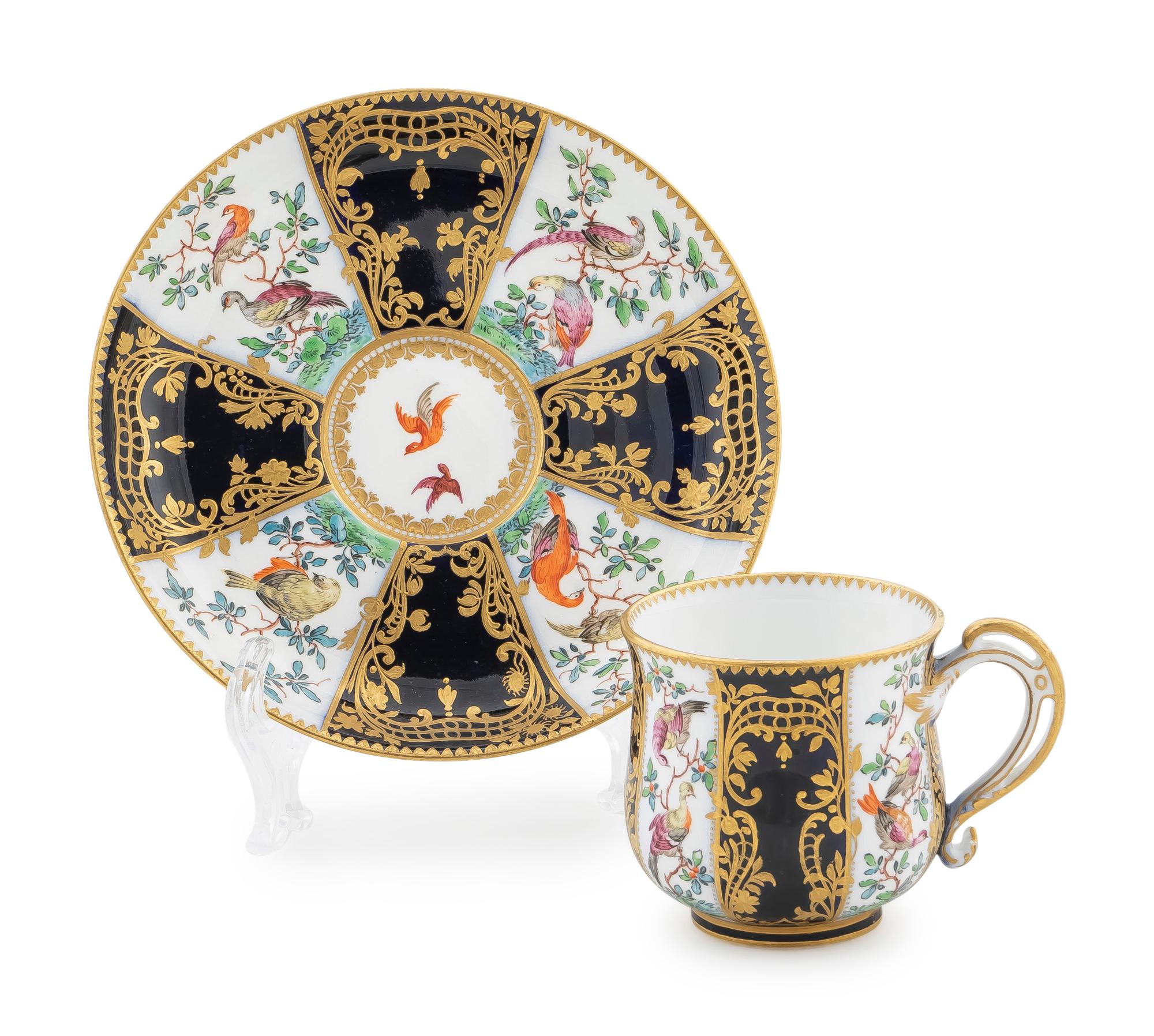 An English Porcelain Cup and Saucer — C. 1770