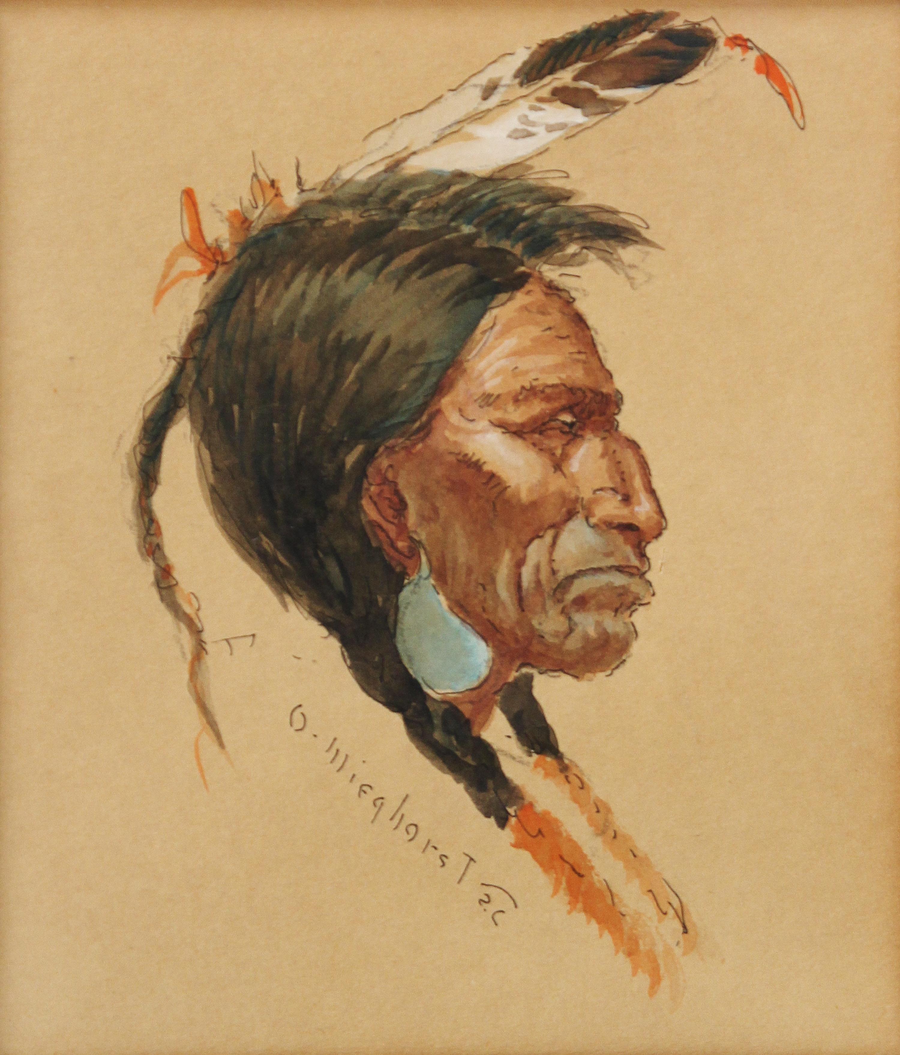Olaf Wieghorst 5 1/2 x 4 1/2 inches — (Danish/American, 1899-1988)