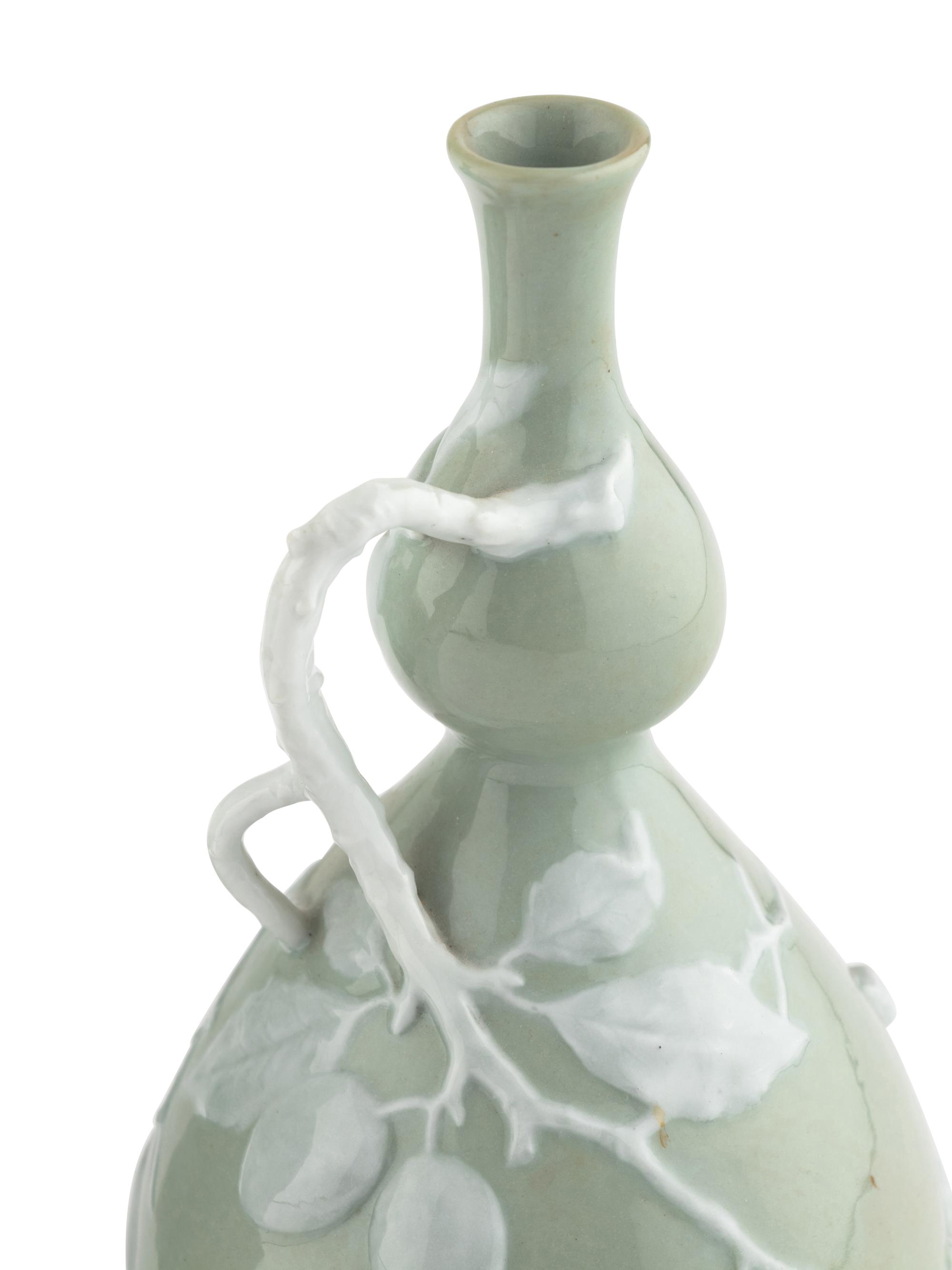 Two Herend Celadon Style Porcelain Vases