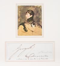 (BRITISH ROYALTY) 11 clipped signatures and signed photographs: Victoria, George III, IV, William IV, Charlotte and Duke of Wellington.