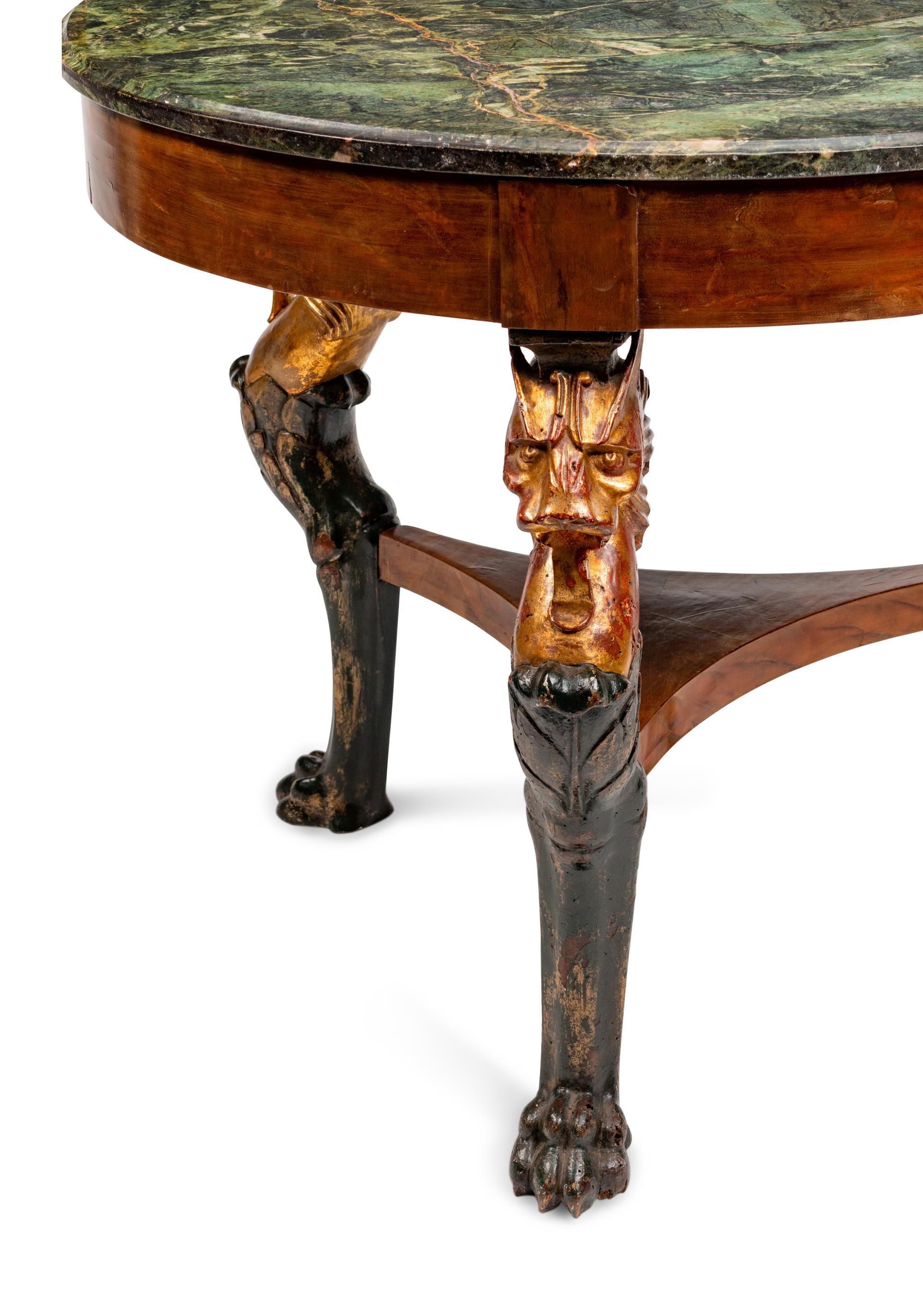An Empire Style Parcel-Gilt Mahogany Table