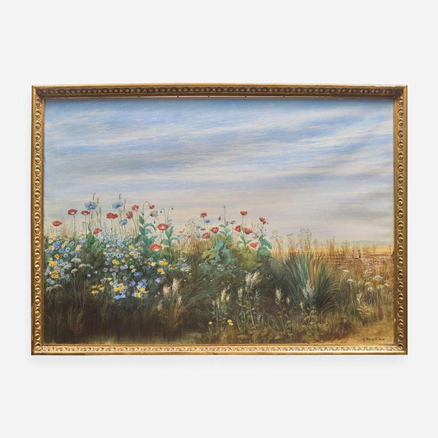 Andrew Nicholl (Irish, 1804–1886) Flowers in a Field
