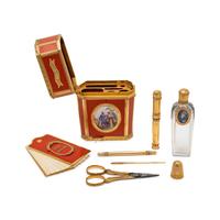 A Louis XVI Gold, Lacquer and Enamel-Mounted Nécessaire