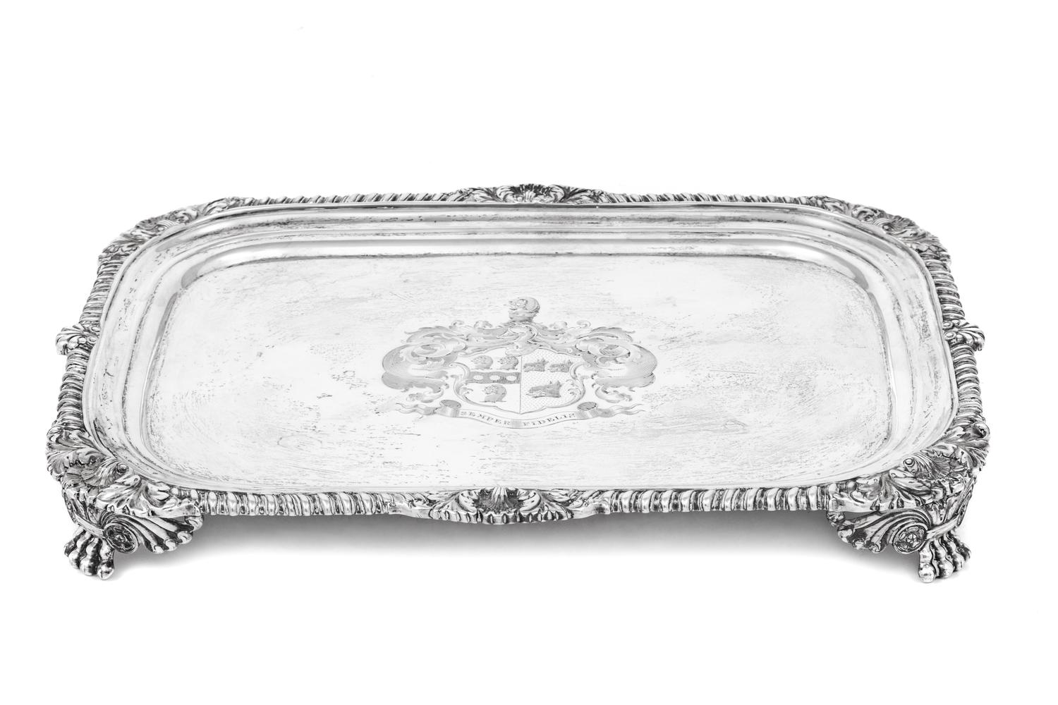 A George III Silver Armorial Tray