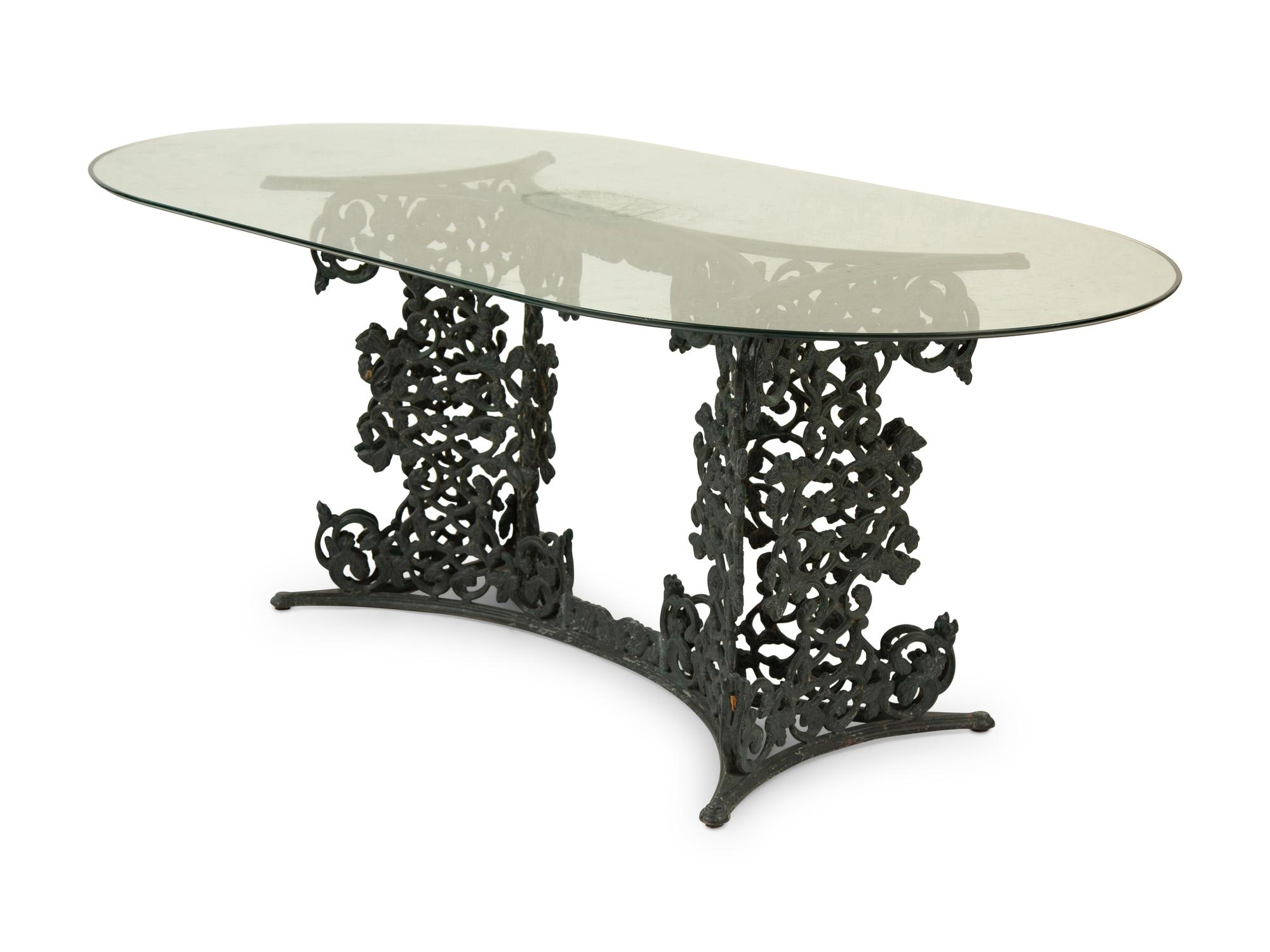 A Large Group of Painted Aluminum Garden Furniture — 20th Century