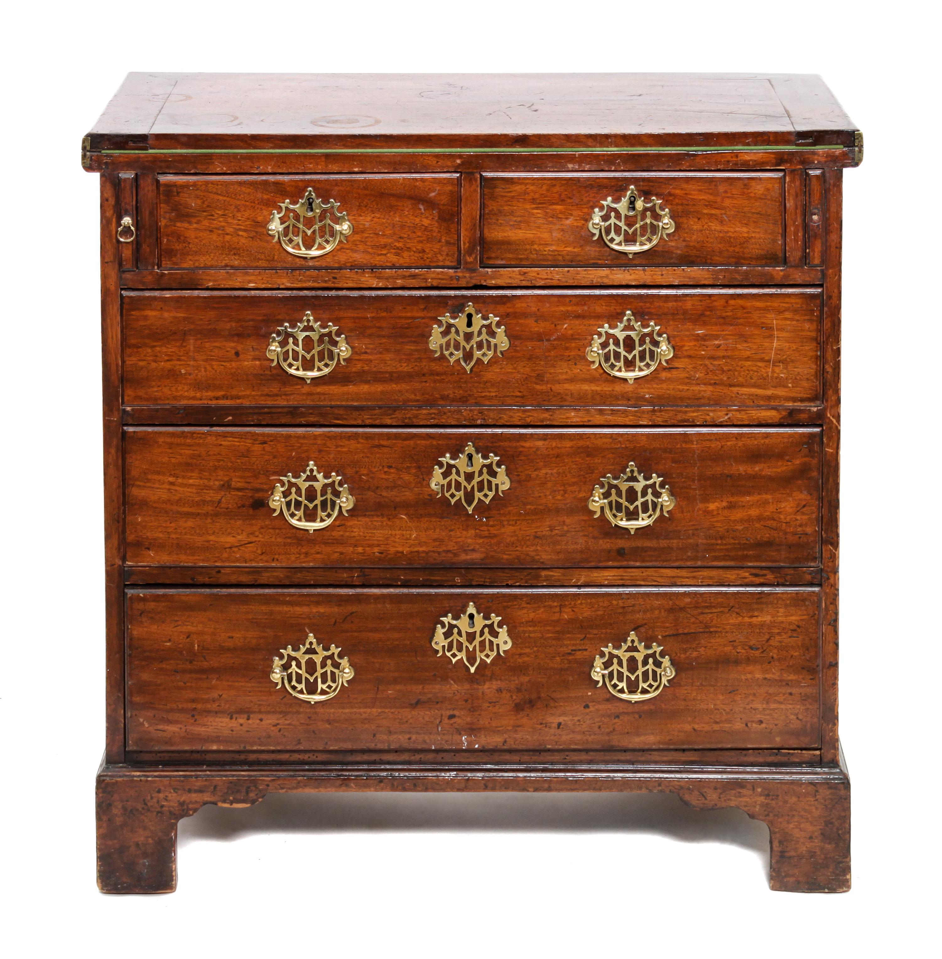 A George III Mahogany Bachelors Chest Height 32 x width 31 1/4 x depth 15 1/8 inches