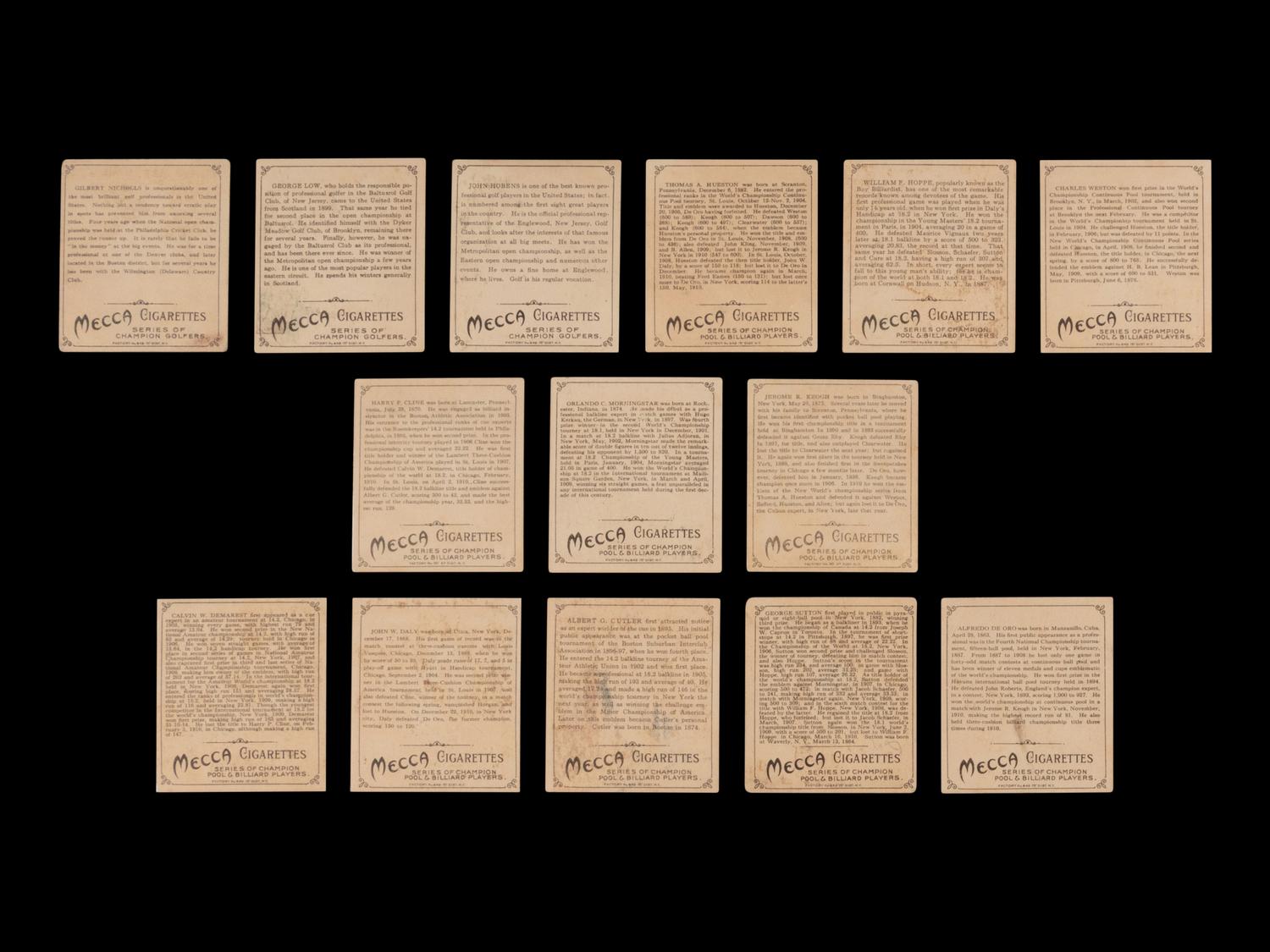 A Collection of 82 1910 Mecca/Hassan Champion Athlete Cards (T218)