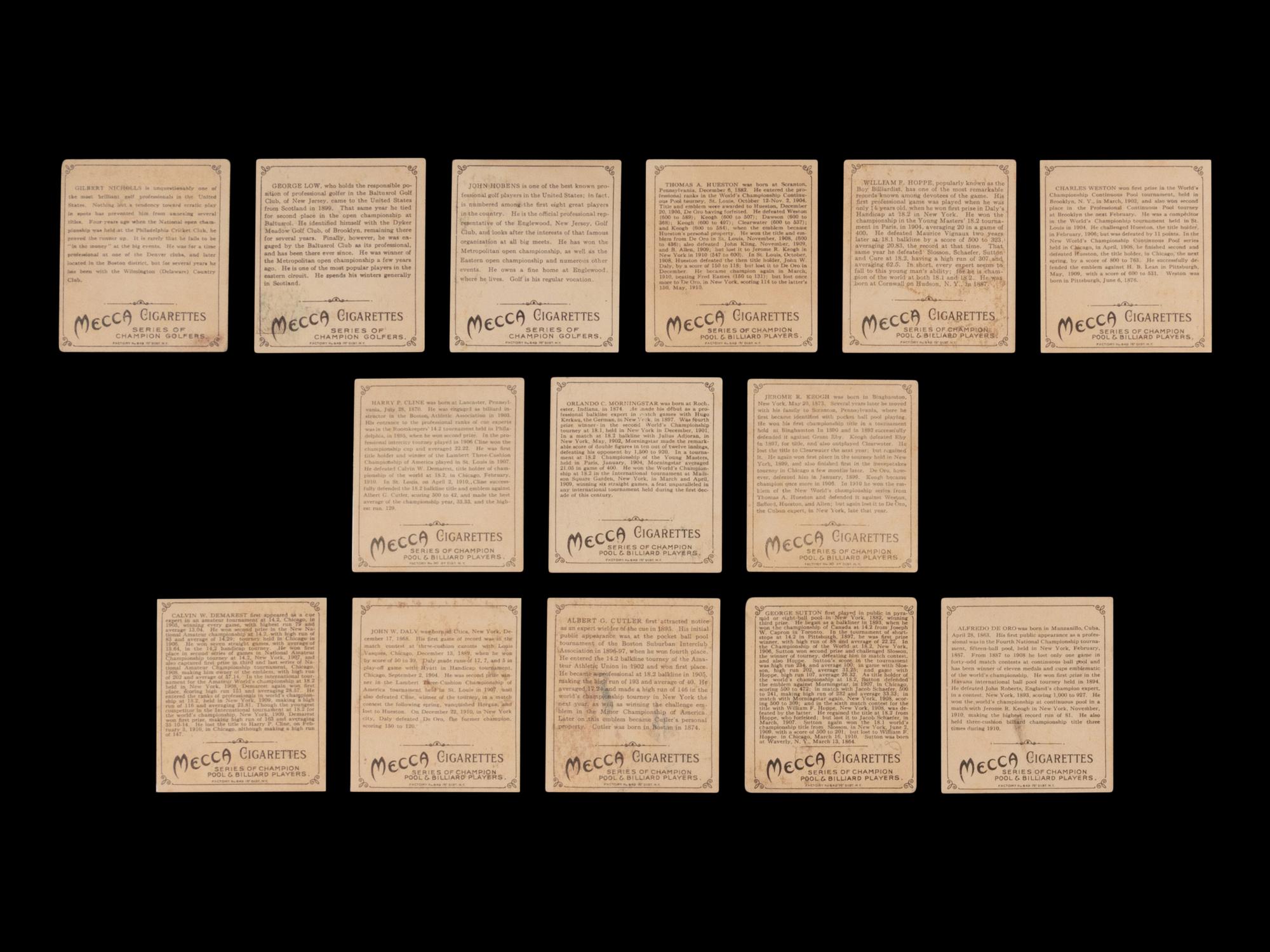 A Collection of 82 1910 Mecca/Hassan Champion Athlete Cards (T218)