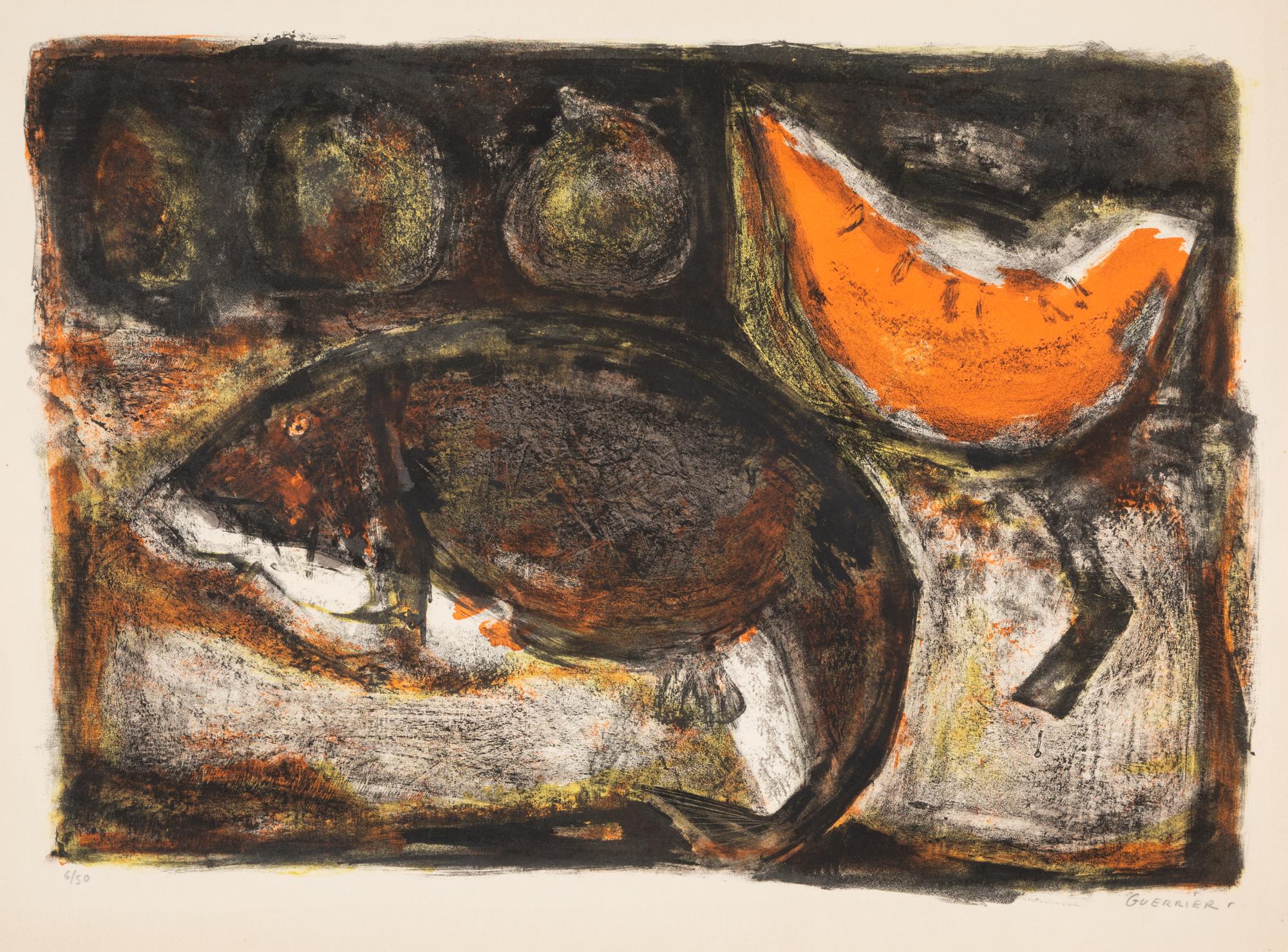 Raymond Guerrier, (French, 1920-2002), Horses and Fish and Melon