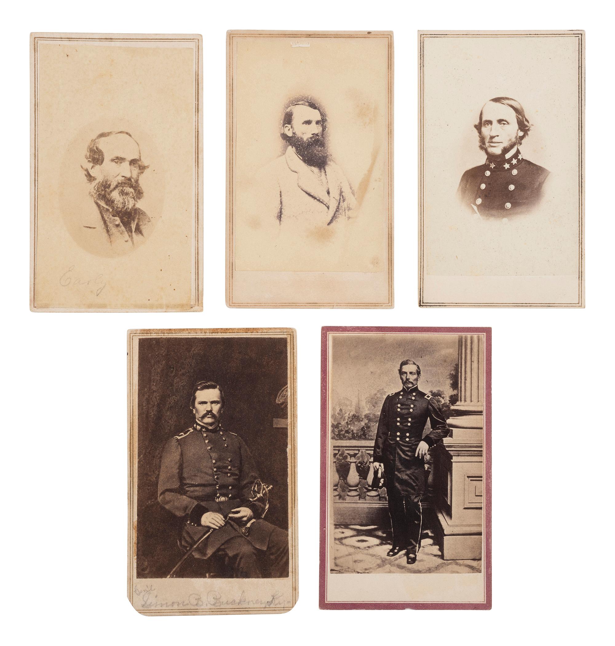 [CIVIL WAR - THE CONFEDERACY]. A group of 10 CDVs, incl. CSA Generals JACKSON, ZOLLICOFFER, CLINGMAN, PILLOW, HILL, and BEAUREGARD.