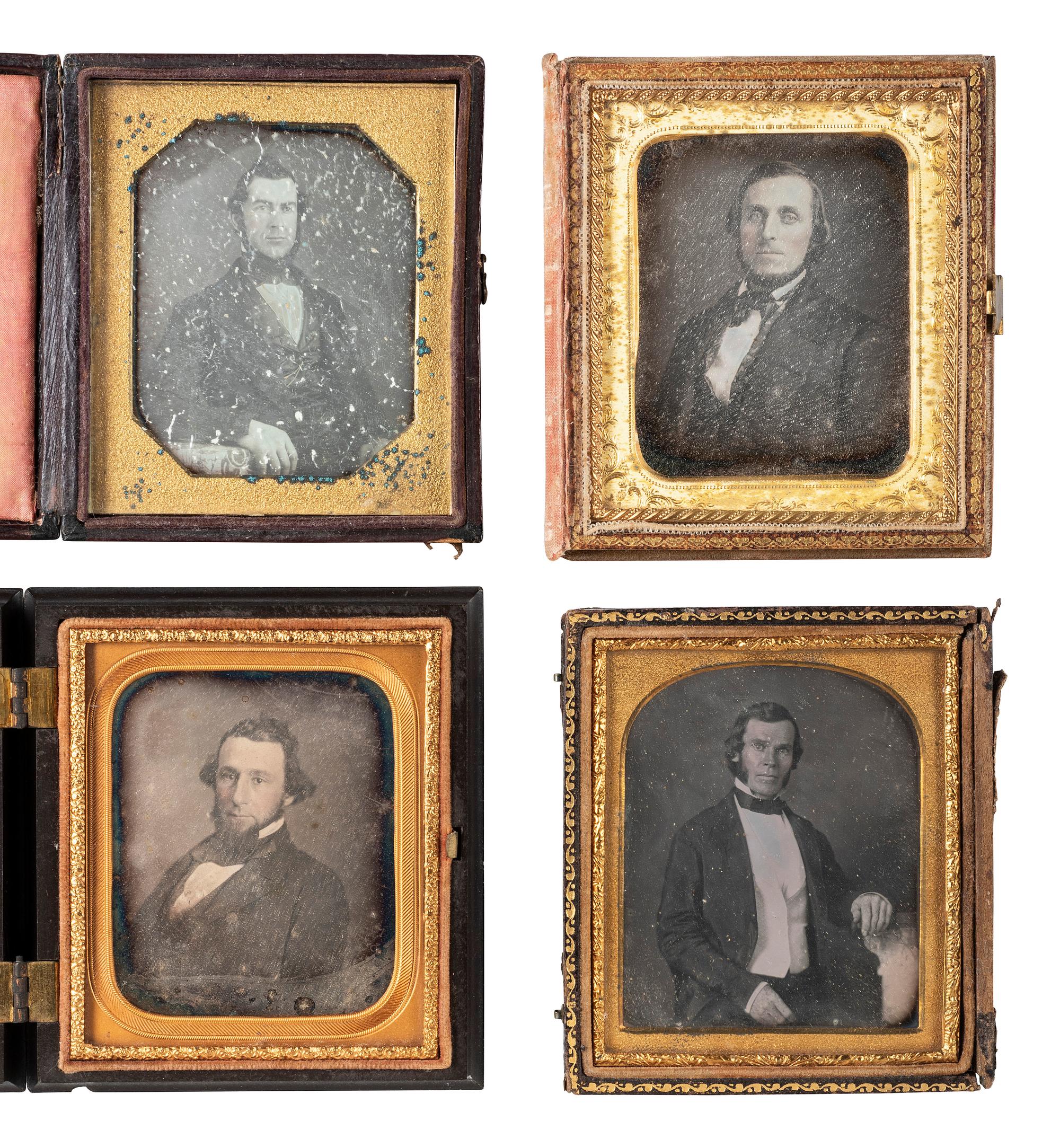 [EARLY PHOTOGRAPHY]. 23 sixth plate daguerreotypes of men sporting facial hair.