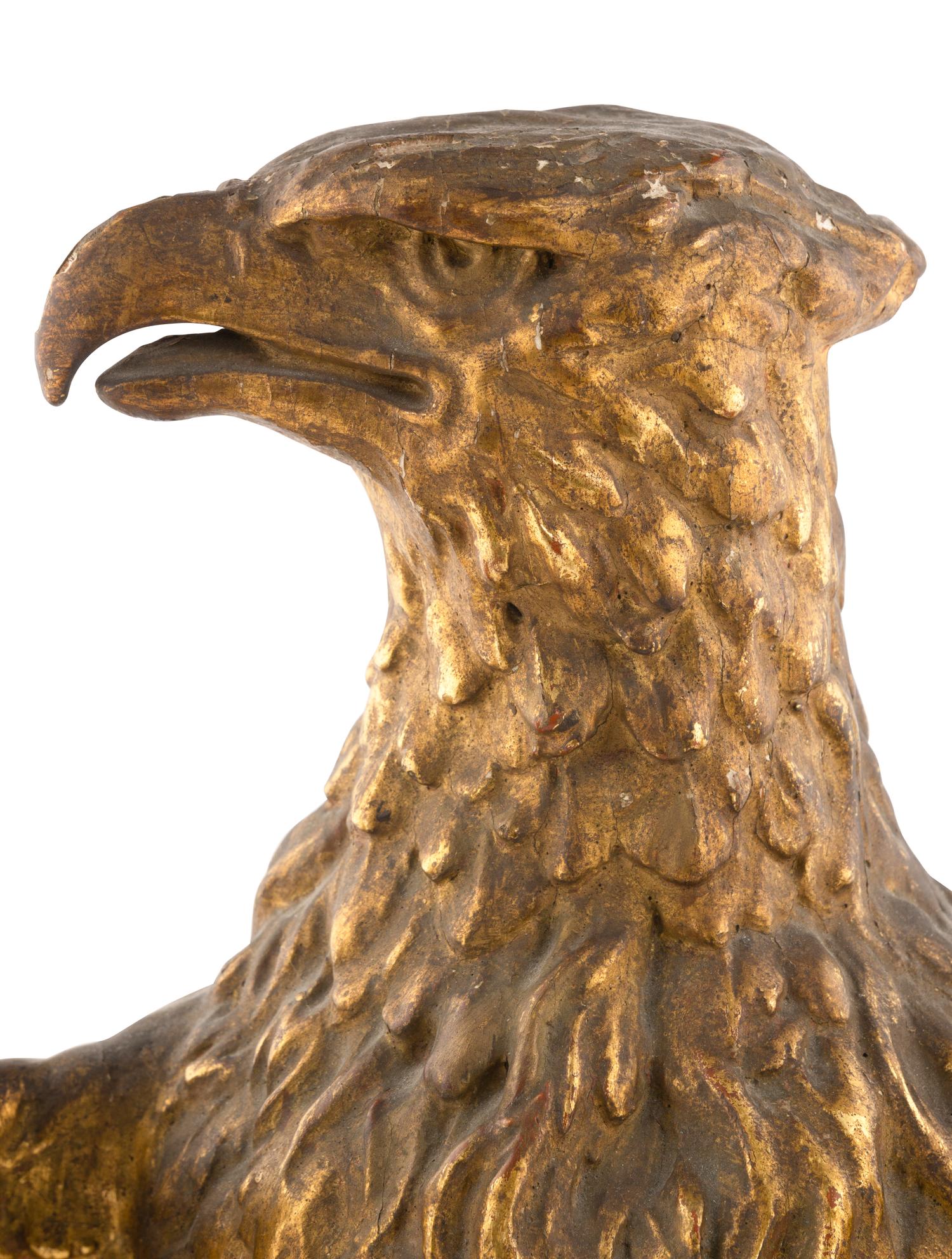 A Carved Gilt Pine Eagle Newel Post Final