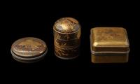 Three Japanese Lacquered Covered Boxes, Kobako