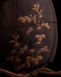 A Japanese Gold and Brown Lacquered Wood Two-Case Inro