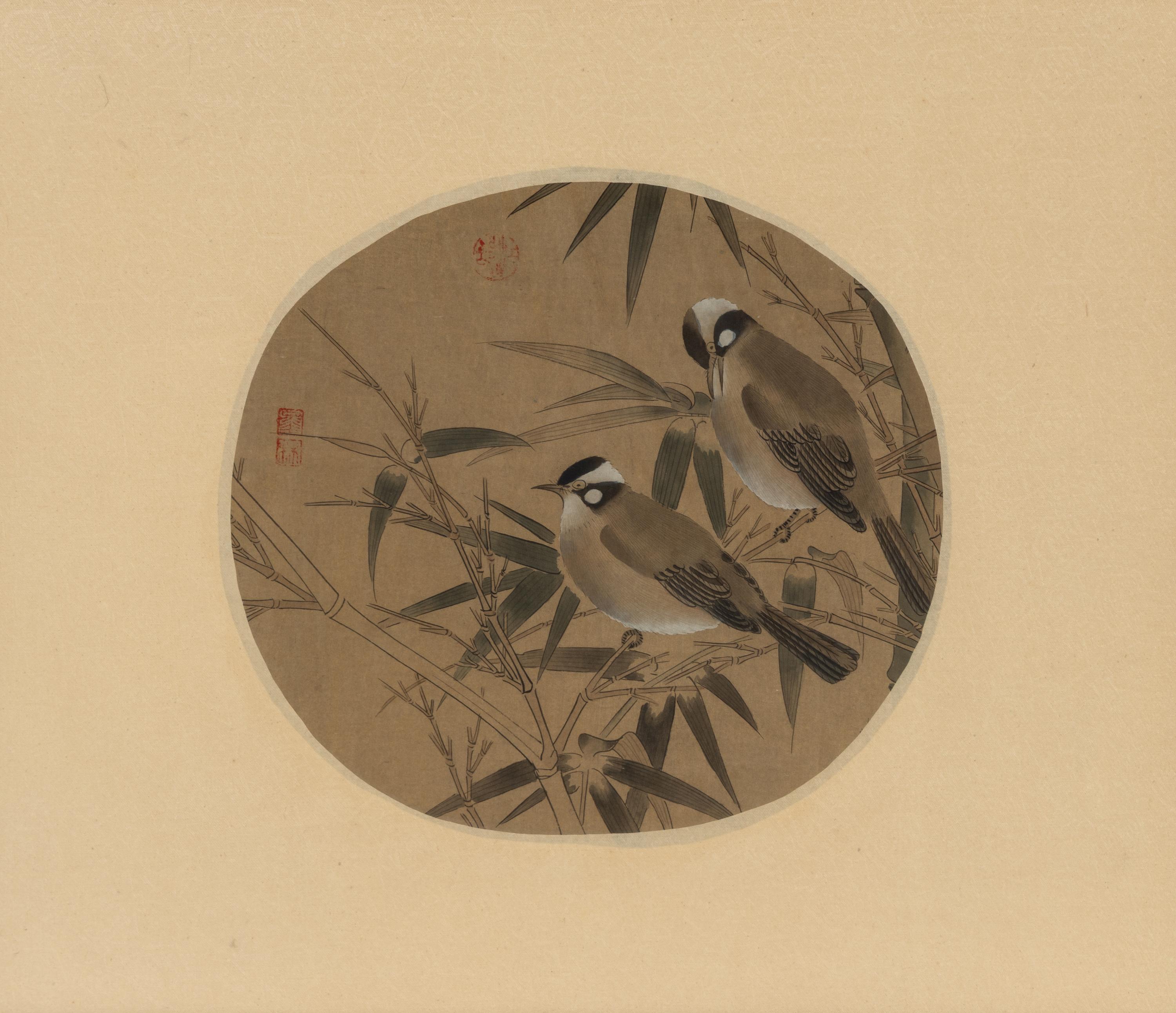 A Group of Chinese Ink on Silk Paintings and Books, 20th Century — 近代 絹本水墨花鳥鏡框兩幅及冊頁書兩種