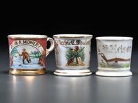 Three Porcelain Occupational Shaving Mugs