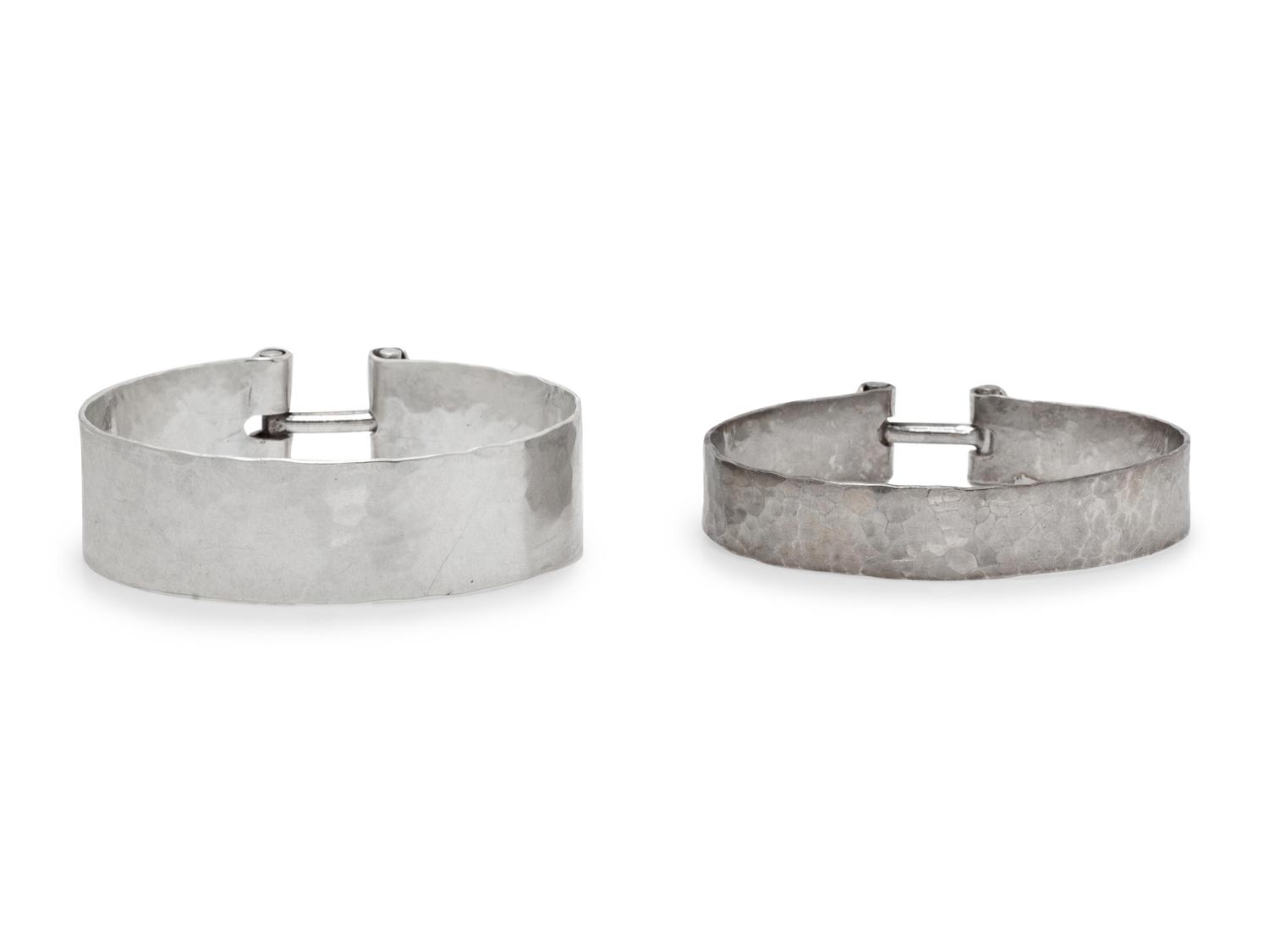 A Collection of Sterling Silver Bangle Bracelets, Randi Eckert for Calf & Dragon,