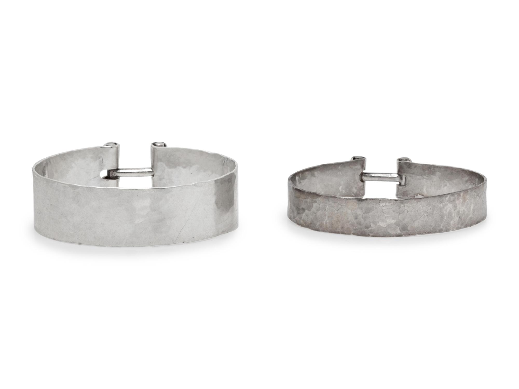A Collection of Sterling Silver Bangle Bracelets, Randi Eckert for Calf & Dragon,