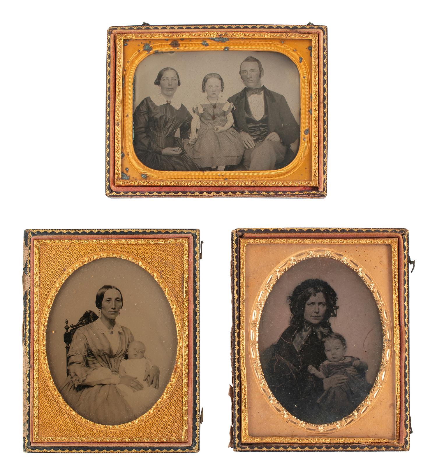 [EARLY PHOTOGRAPHY]. 19 assorted images featuring children & babies, mostly ambrotypes & tintypes.