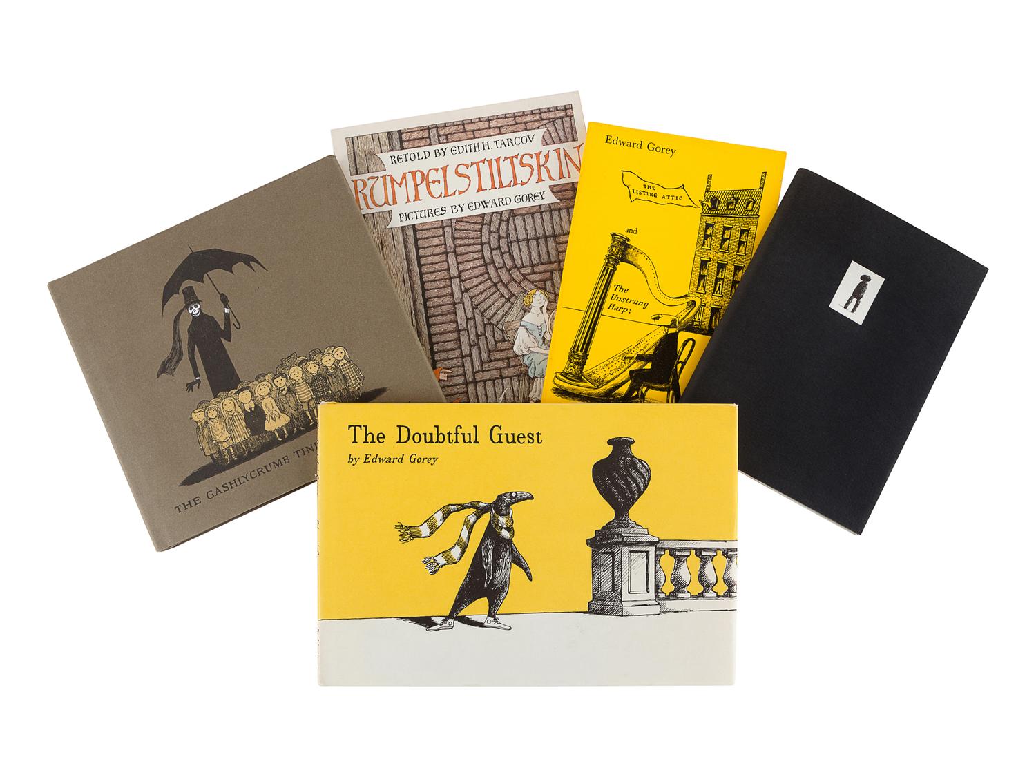 GOREY, Edward. A group of 5 works SIGNED BY GOREY, comprising: