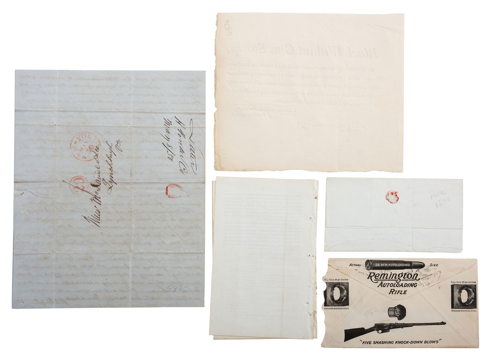 [MILITARIA]. A group of firearms-related items, including: