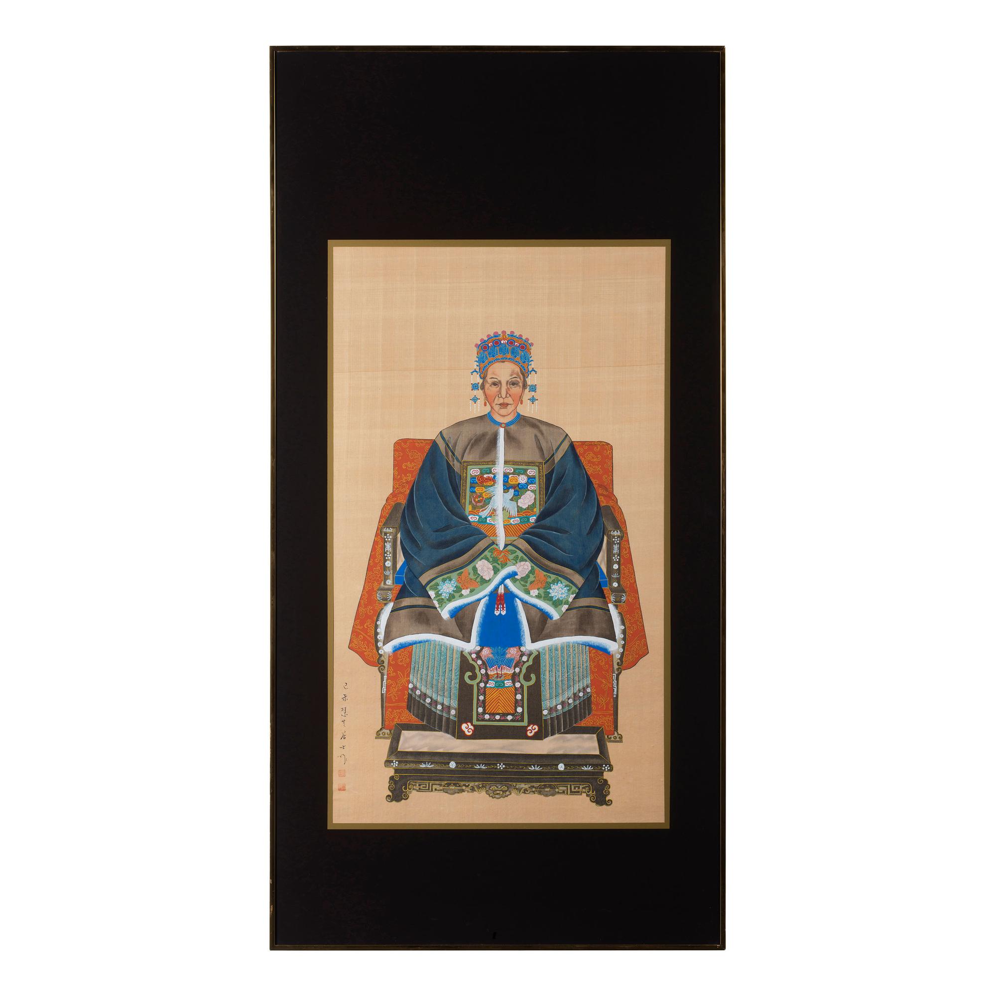 A Chinese Painting on Silk of a Court Lady