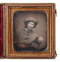[WESTERN AMERICANA - MINING]. Sixth plate daguerreotype of a possible gold miner.