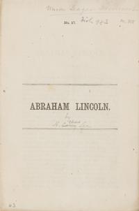[LINCOLN] - [LEA, Henry Charles]
