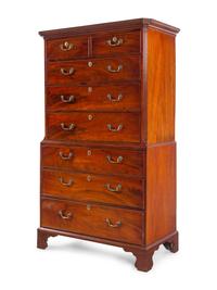 A George III Figured Mahogany Chest-on-Chest