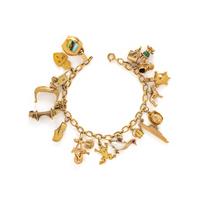 YELLOW GOLD CHARM BRACELET