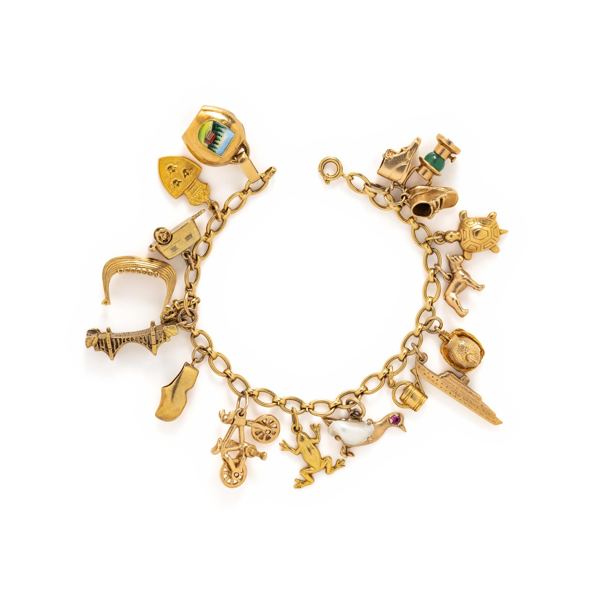 YELLOW GOLD CHARM BRACELET