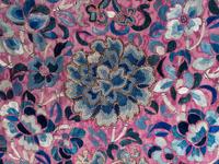 A Chinese Fuchsia Ground Embroidered Silk Apron Skirt