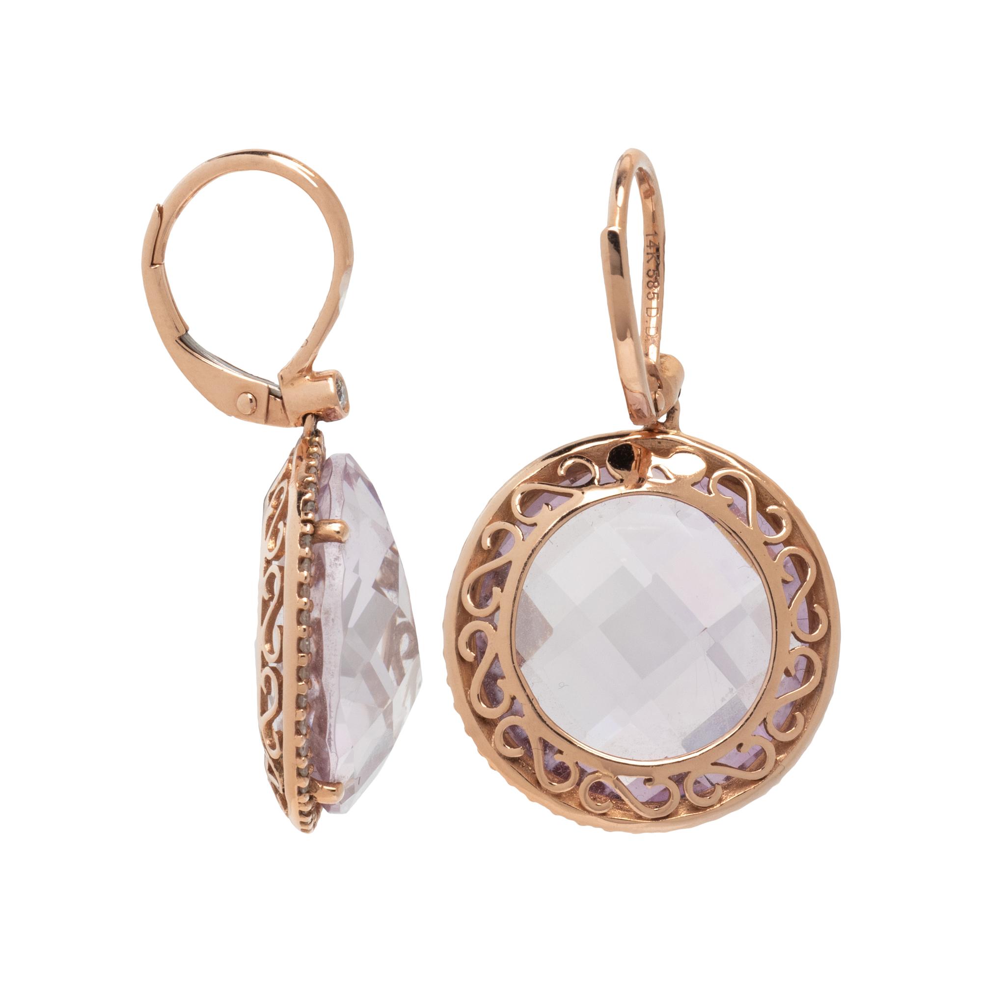 AMETHYST AND DIAMOND EARRINGS