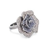 DIAMOND AND SAPPHIRE ROSE RING