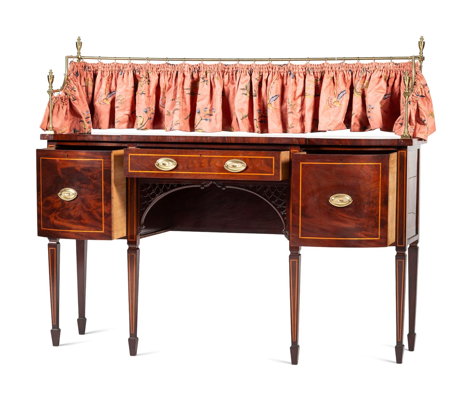 An Edwardian Mahogany and Satinwood Sideboard